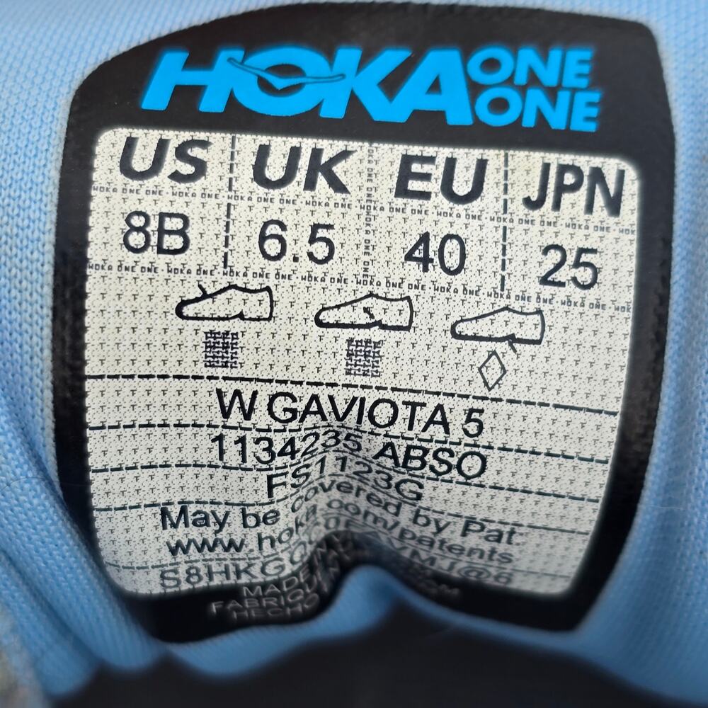 Hoka One Women's Gaviota 5 Running Shoes Blue, Size 8 - Picture 6 of 6